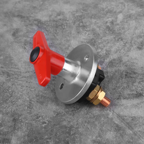 Interrupteur de Batterie Fixe 12V-60V - Disconnecteur Universel pour Voiture avec Clé Fixe - ABS Alloy Noir Rouge 300A 10000 cycles (1/5)