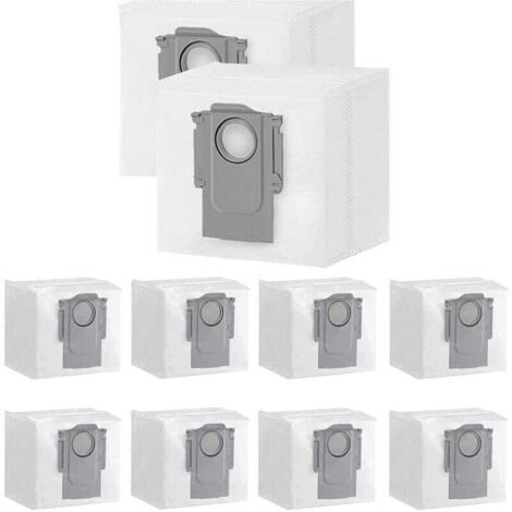 Lot de 10 sacs à poussière pour Xiaomi Roborock S7 Max Ultra / S7 Pro Ultra / Q7+ / Q7 Max+ / Q5+ Station d'aspiration robot aspirateur 3 l grande capacité Sac de rechange jetable,Filtre Brosse,de DEB (1/5)