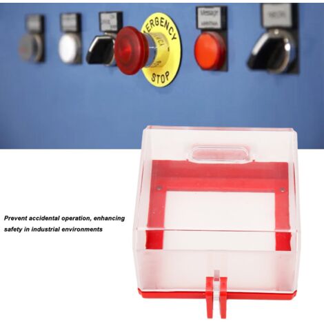 Protecteur de Bouton d'Arrêt d'Urgence Transparent Couvercle LOTO pour Équipements Électriques (1/5)