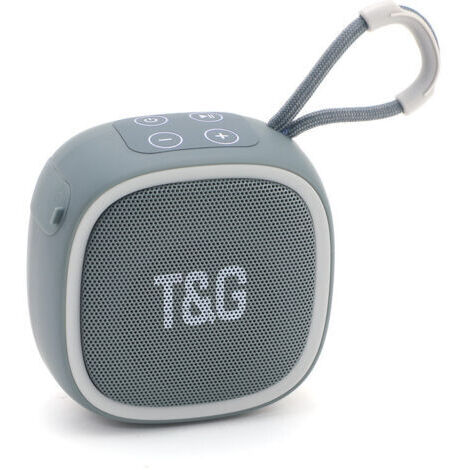 TG659 MINI Enceinte Bluetooth sans fil portable avec caisson de basses, audio stéréo pour le sport en extérieur, compatible carte TF et radio FM pour voiture - Gris (1/2)
