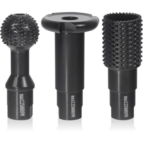 CSPARKV Set de 3 Fraise à Bois - Disques Meuleuse Sculpture Bois, Burrs Rotatifs, Gouge et Ciseaux à Bois pour Meuleuses 115/125 - Outils de Coupe,Menuiserie Outillage (1/5)