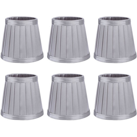 6 Abat-jour Design en Métal et Textile pour Lustre, Lampe Murale ou de Table avec Interface E14 - Colis Complet de Pièces (1/5)