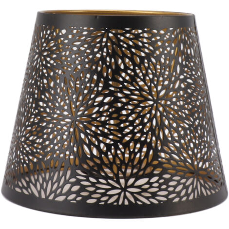 Abat-jour Métal E27 Style Forêt Doré avec Motifs Iron Inner pour Lampe Mur/Ceiling Noir