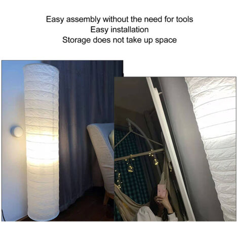 Abat-jour Papier de Riz pour Lampadaire 94cm/37inch Protecteur Anti-Poussière Design Minimaliste (1/5)