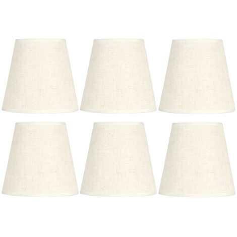 Abat-jour pour Lustre E14 6x Abat-jour Nordique en Tissu Gris Lot de 6