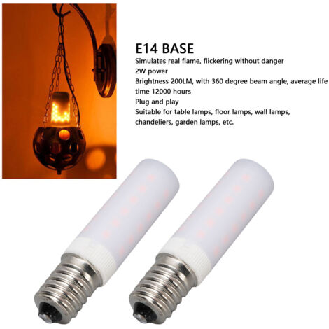 Ampoule LED Flamme Effet Flamme E14 2W 200LM PC, Ampoule Flamme Vacillante pour Décorations Indoors et Extérieurs