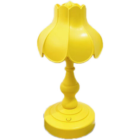 Lampe de bureau lotus retro - 3 niveaux de luminosité, taille compacte, couleur jaune