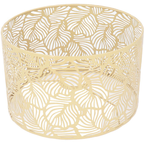 Abat-jour pour lampe E14/E27, modèle moderne doré en fer, 25cm de diamètre (1/5)