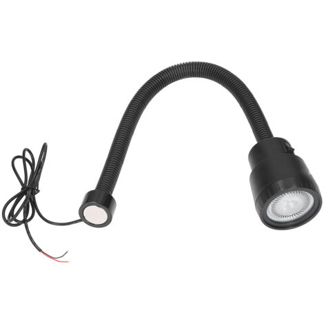 Lampe LED Magnétique Flexible pour Machine et Atelier, Lumière Blanche 3W avec Base Magnétique et Bras Gooseneck, 24V