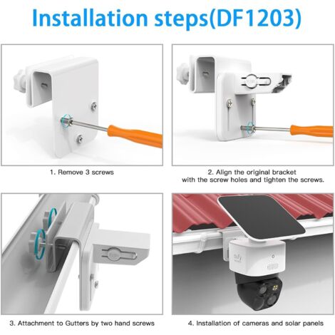 Bracket de Fixation pour Caméra de Sécurité Solocam S340/S330 - Montage Gouttière Étanche Aluminium (1/5)
