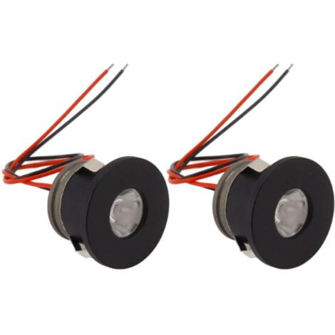 Spot lumineux LED recessé mini 1W 80LM 2 unités aluminium pour dressing étude voiture