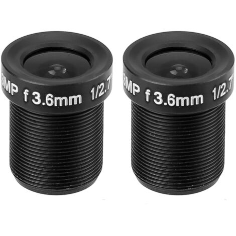 Lot de 2 Lentilles CCTV 3.6mm 3MP HD Large Angle Noir pour Caméra de Sécurité (1/5)