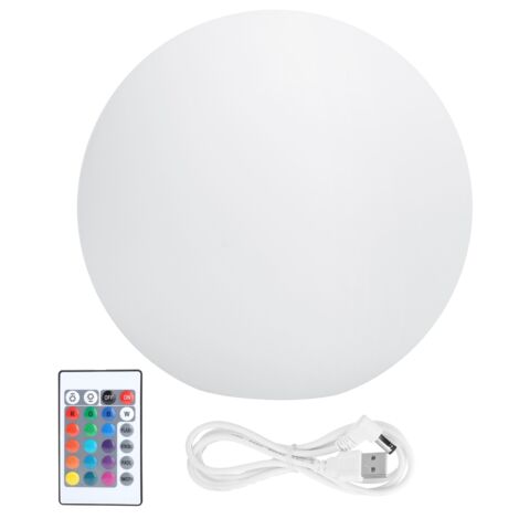 Lumière d'appoint sphérique LED waterproof 20cm avec recharge USB et télécommande 16 couleurs