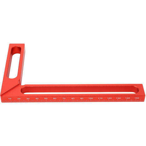 Équerre de Menuisier en L Aluminium, pour Mesure et Marquage, Angle 90°, Règle à Angle Droite 160mm/6.3in
