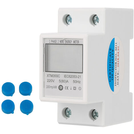 Compteur électrique DIN Rail XTM35SC mono-phase 220V avec fonctionnalités avancées de mesure (1/5)