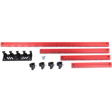 Règle V Aluminium avec Double Graduation - Lot de 4 Règles Droites V 4, 6, 8, 10 Pouces - Équerre de Mesure pour Menuiserie (1/5)