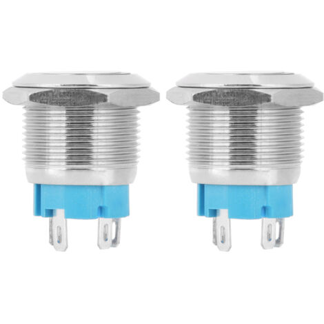 Interrupteur à Bouton Lumineux Auto-Reset IP65 4 Pôles Jaune DC 12V24V avec 2 Pièces (1/5)