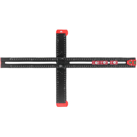 Équerre de Mesure et Positionnement pour Perçage avec 3 Glissières Aluminium 60cm, Té Adjustable Multifonction pour Menuiserie Noir (1/5)