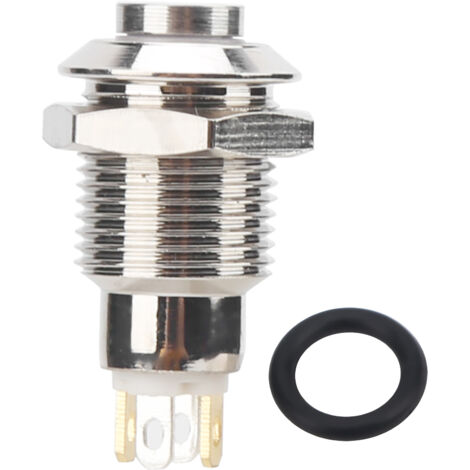Interrupteur à bouton métallique 10mm avec lumière LED bleue, anti-corrosion IP65, self-locking M10 x 0.5mm (1/5)