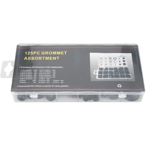 Jauges de Câble Autos/Motos - Kit de 125 Grommets Électriques en Caoutchouc Assortis (1/4)