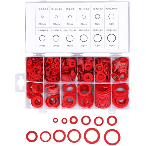 600PCS Jeu de Joints Fibre Séparation Multiple Sizes Joints Plat Assortment (1/5)