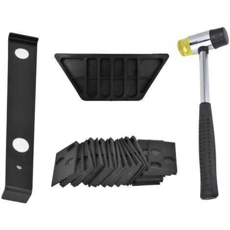 Kit d'Installation de Parquet - Kit Laminate Tool avec Marteau Caoutchouc, Barre de Retrait, Bloc de Frappe et 20 Espaceurs