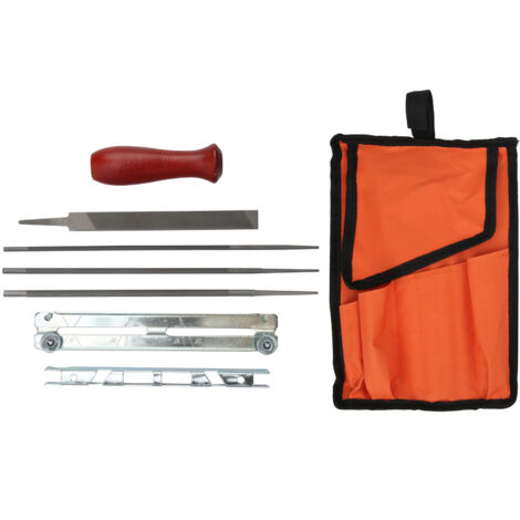 Kit de Affûtage pour Chaîne de Tronçonneuse 8 Pièces avec Lime Rectangulaire et Étui de Rangement (1/5)