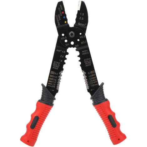 Pince à sertir multifonction + extracteur + coupeur FS-051 pour bornes isolées/non isolées, manche ergonomique (1/5)