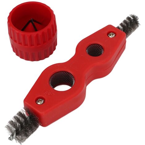 Kit de lissage et polissage pour tubes cuivre rouge avec accessoire de nettoyage et reamer (1/5)
