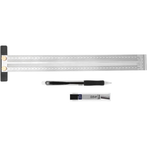 Équerre T Précision Ultra pour Menuiserie DIY avec Pinceau Mécanique - 400mm Stainless Steel (1/5)