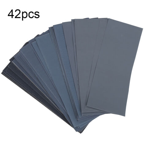 Lot de Papier Abrasif Professionnel 120-3000, 42 Pièces, Carbure de Silicium