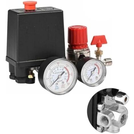 Compresseur d'air pressostat valve pressostat compresseur d'air avec manomètre régulateur,Pressostat Compresseur d'air (1/4)