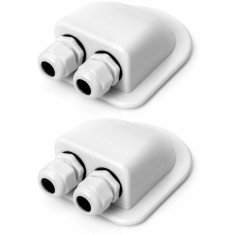 2PCS Passe-Toit IP68 Presse-étoupe Solaire étanche boîtier d'entrée de câble Double résistant aux intempéries, Caravane et Bateau Passe câble en ABS, Blanc