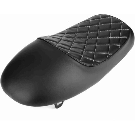 Selle Hump Vintage en Cuir PU Noir pour Honda CG125 - Coussin Saddle Café Racer Antidérapant (1/5)