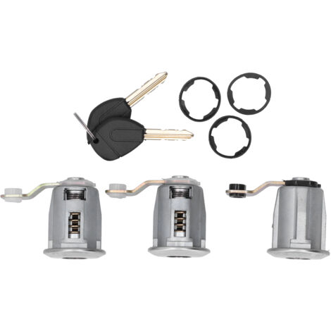 Lot Cylindre de Porte avec Clés - 252522 pour Citroën Berlingo/Xsara/Picasso - Kit de 3 pièces en aluminium (1/5)