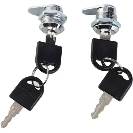 Verrou cylindrique à came zinc 2 unités avec 4 clés pour coffre à outils et rangement sécurisé (1/5)