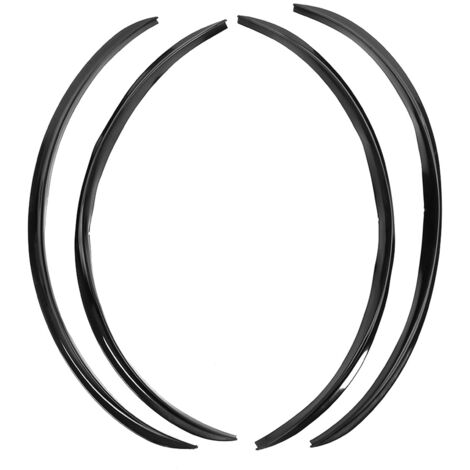 Protecteurs de jantes universels ABS 4 pièces 72cm noir pour automobile anti-rayures et décoration.