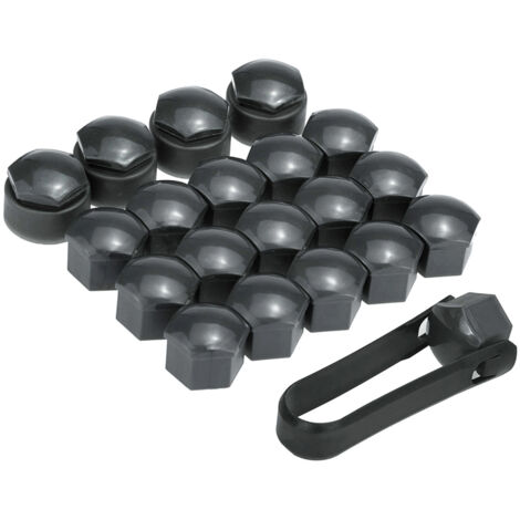 Set of Capuchons de Roue + Anti-théft 16+4pcs ABS Plastique Gris 17mm (1/5)