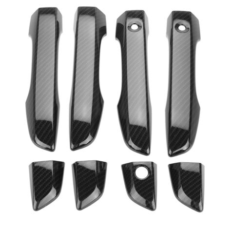 Poignée de Porte - Set 8 Pièces - Revêtement Carbone Texture - Honda Civic 2016-2018 - ABS Noir (1/5)