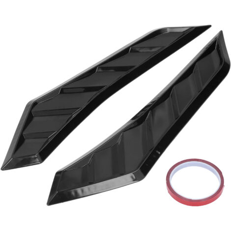 Ventilation de Capot [2 Pièces] Noir Brillant Cover en Caoutchouc Ventilateur Frontale pour Voiture (1/5)
