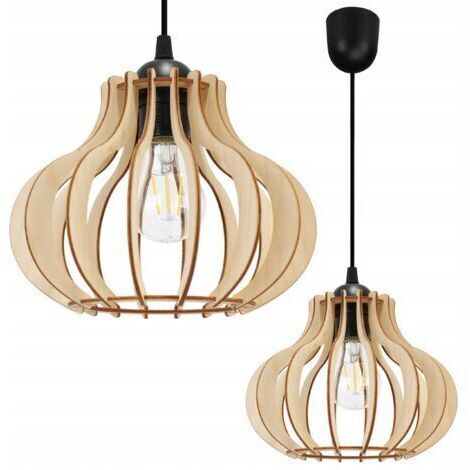 Lampe suspendue – Light Home – TIMBER 2363/1/LP/M – Bois noir et beige 23cm (1/5)