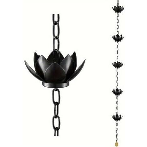 Chaîne de gouttière lotus avec coupelles, système de drainage décoratif pour jardin et terrasse (1/5)