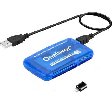 Lecteur de carte SmartMedia et multi-cartes USB tout-en-un pour Windows Mac Linux (lecteur + adaptateur iPhone) (1/5)