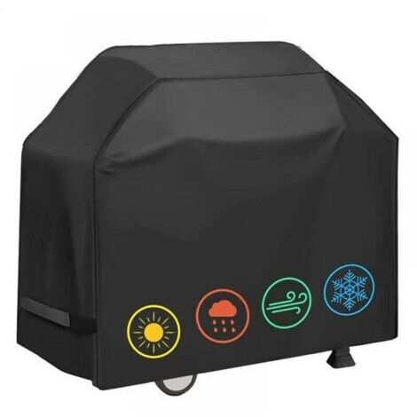 Housse de protection BBQ extérieur rectangulaire imperméable 210D Oxford avec attaches ajustables (145x61x117cm) (1/5)