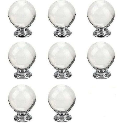 Poignée de Tiroir en Verre Cristal 8pcs Forme Boule Pour Cuisine Commode Porte (1/5)