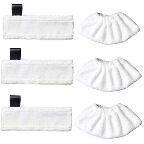 Lingettes de rechange en microfibre pour Kärcher Easy Fix SC1/SC2/SC3/SC4/SC5/SV7 - Lot de 3 lingettes et 3 chiffons (1/5)