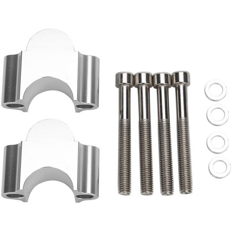 Cale 28mm en Aluminium Argent pour Poignée de Moto/Quad - Adaptateur Hauteur 28mm (1/5)
