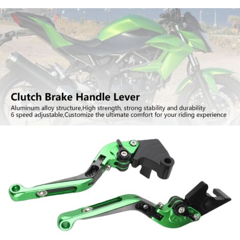 Poignée Clutch Moto Aluminium 6 Vitesses Réglable - Manette Poignée Frein Folding pour 250 Z250 2013-2021 - Kit 2 Pièces