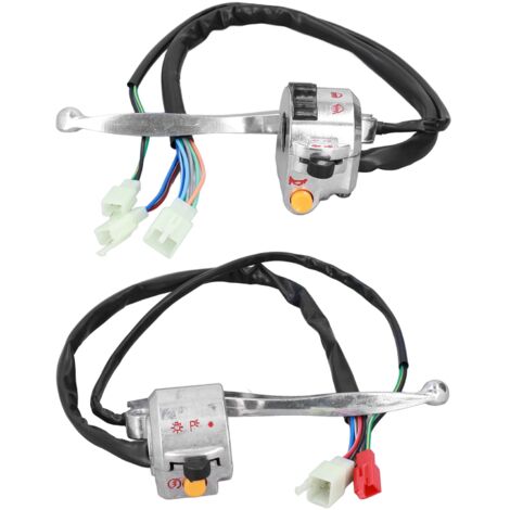 Interrupteur pour Motocyclettes avec Frein à Tambour en Alliage d'Aluminium Argenté 22mm - 2 Unités pour JH70/JH90 (1/5)