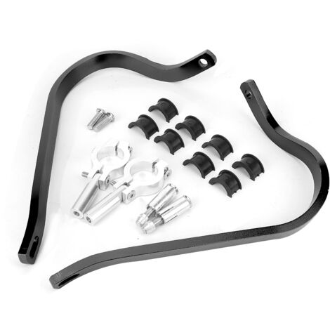 Protecteurs de main moto [2 pièces] Garde-mains en aluminium noir anti-chute et anti-fatigue pour améliorer la stabilité (1/5)